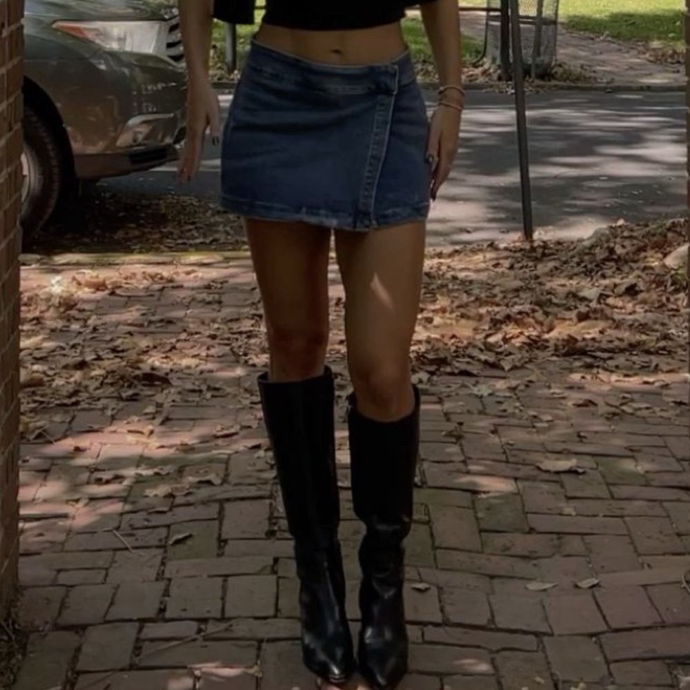 GARAGE Denim Wrap Skort